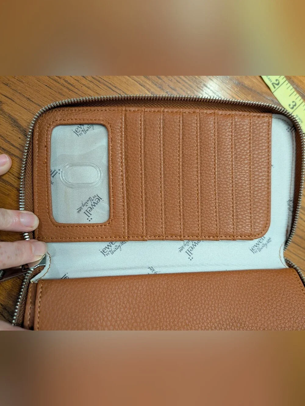 Thirty One Tan Zip-Around Leather Wallet NWOT